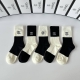 Specially packaged Chanel new embroidered mid-length slouch socks! Five pairs pe