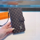 Lv classic old flower leather phone case, leather case with multiple card slots,