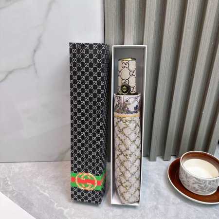 Gucci 2025 summer new fully automatic folding umbrella Black coating sunscreen e - Click Image to Close