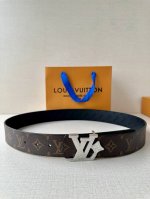 4.0 Wide Lv Flower Double-Sided Belt Crafted From Monogram Coated Canvas, Featur
