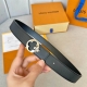 L0Uis Vuitt0N This season's new women's belt, 30mm wide, made from classic doubl