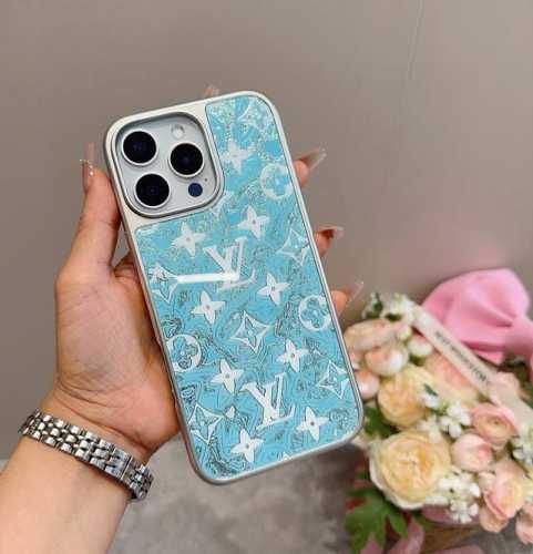 Lv new mobile phone case new process gilded glass case electroplated glass magne