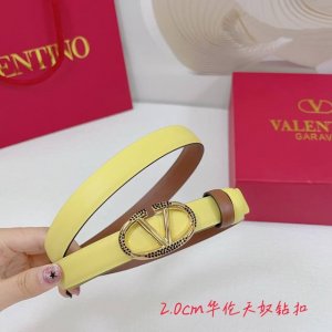 2.0Cm Valentino Plain Weave Belt, Double-Sided Top-Grain Leather, Length: .75.80