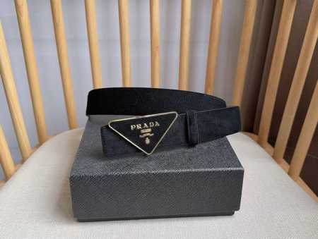 Prada's latest boutique style: This soft suede leather belt features a simple y - Click Image to Close