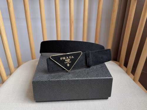 Prada's latest boutique style: This soft suede leather belt features a simple y