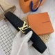 Lv Men's Belt 38Mm Double-Sided Imported Leather, Reversible. Authentic Store-Qu