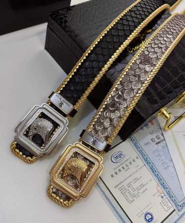 Brand: Stefen Rcici. High-quality belt: Pure handmade gold weave + genuine pytho - Click Image to Close