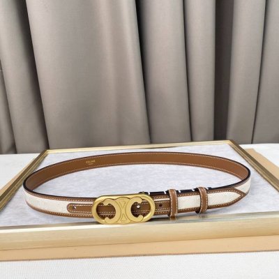 Celine Triomphe Medium Triomphe All-Over Print Fabric And Calf Leather Belt Natu