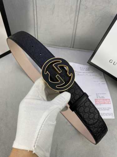 Width 4.0 Cm Gucci Interlocking Double G Steel Buckle Belt, Crafted From Gucci S