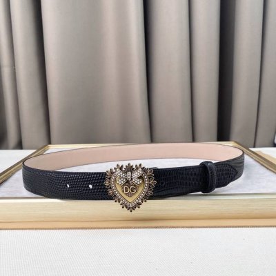 d&G Belt New Style Fine Copper Hardware Buckle Original Lizard Pattern Cowhid
