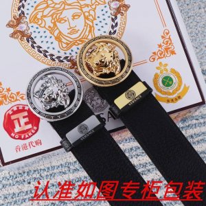 Men's belt: Versace original Men's belt: 100% top layer cowhide, guaranteed gen