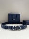Width 3.5Cm This reversible belt 35mm blue denim and smooth cowhide Oblique prin