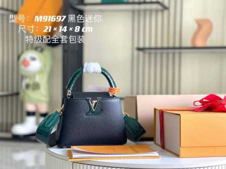 Premium, fully packaged, premium original leather M91697, black crocodile-grain - Click Image to Close