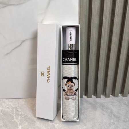 Chanel Princess Bear Summer New Fully Automatic Folding Sun Umbrella Black coati - Click Image to Close