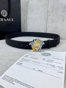 Width 4.0 Cm Versace This Crocodile-Embossed Leather Belt Features The Iconic Ve