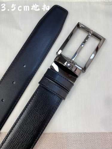 Montblanc 3.5cm wide, made of top-grain cowhide, pin buckle, free-cut business c