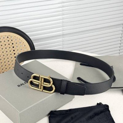 Balenciaga Width: 3.5cm Top layer cowhide Retro distressed logo metal hardware