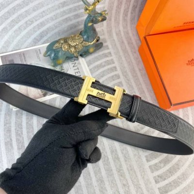 Herm S Special Leather Belt Automatic Buckle Series, Original Premium Stainless