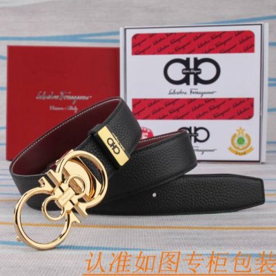 Belt: Ferragamo original cowhide belt Men's belt: 100% first-layer cowhide belt