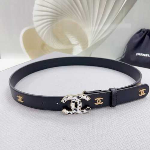 3.0Cm Chanel Official New Belt, Double-Sided Top-Grain Cowhide Leather, Length: