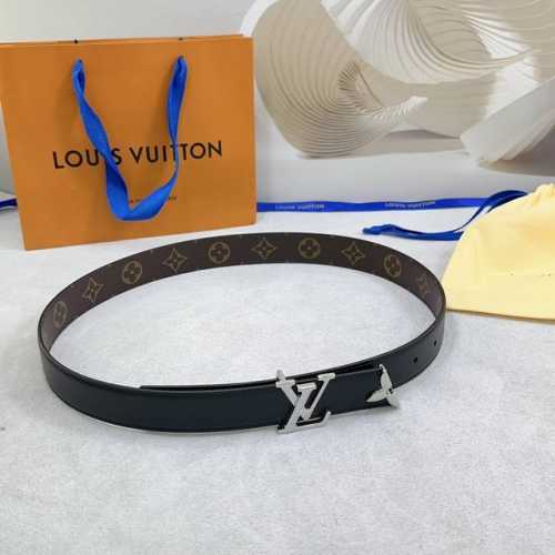 3.0Cm Louis Vuitton Lv Belt, Double-Sided Top-Grain Cowhide Leather, Length: .75