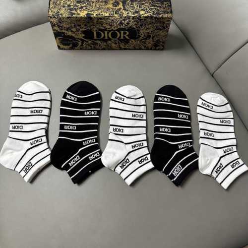 Special offer: Dior women's new boat socks, five pairs per box, made of pure cot