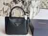 Comes with box Size: 23 20cm Prada shopping basket Counter tote bag Leather han