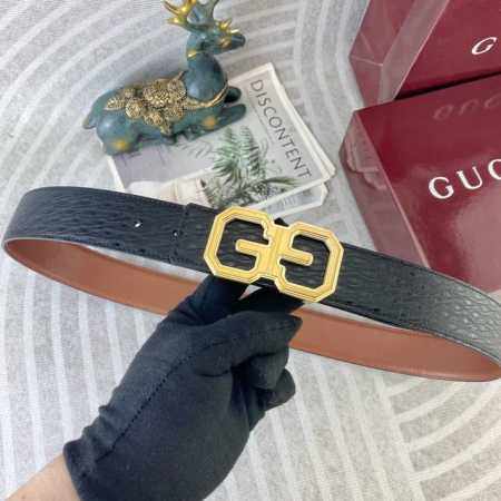 Gucci Special Leather Belt Series, Original Factory Premium Stainless Steel Buck - Click Image to Close