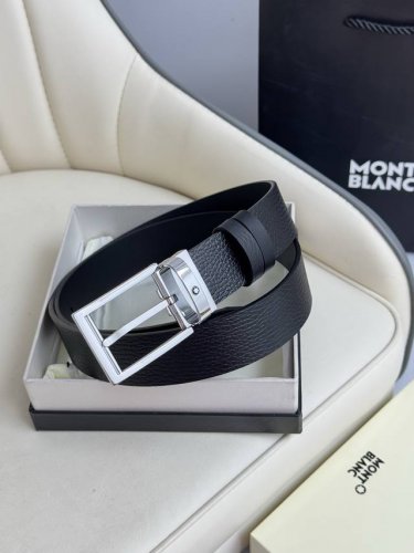 Montblanc 3.5cm wide, made of top-grain cowhide, premium pin buckle, customizabl