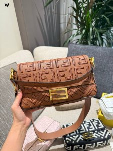 Fendi Baguette Braided Bag 28cm with Box Silk Scarf Invoice DDD