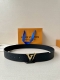 4.0-Inch-Wide Lv Initiales Pearls Double-Sided Leather Belt, Featuring Monogram