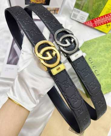 Belt: Gucci..Gu..Cci Automatic Buckle - Waist Belt: Top-Tier Authentic Replica E - Click Image to Close