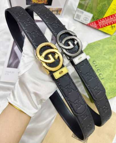 Belt: Gucci..Gu..Cci Automatic Buckle - Waist Belt: Top-Tier Authentic Replica E