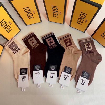 Special Packaging Fendi New Classic Mid-Length Feather Yarn Slouch Socks! Five p