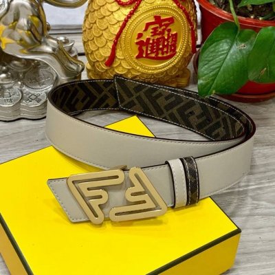 Fendi Same style as Fendi counters Width 4.0cm Double ring reversible belt Ff pr