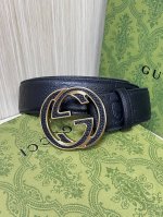 4.0 wide calfskin classic embossing, counter new version Logo horizontal label,