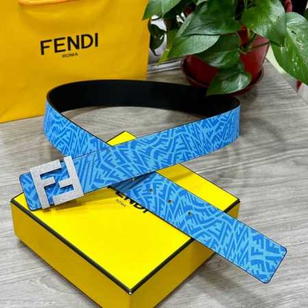 Fendi Official Store Same Style 40Mm Wide Original Custom-Made Sky Blue Ff Verti - Click Image to Close