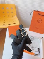Special Hermes & Swift And Epsom Calfskin Double-Sided Leather Belt, 24 Mm Wide,