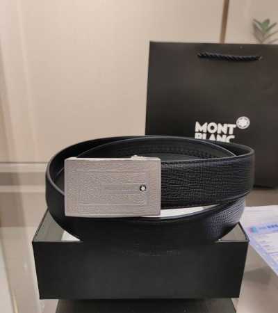 Special Montblanc Automatic Belt, 34Mm Width, Premium Steel Buckle, Double-Sided - Click Image to Close