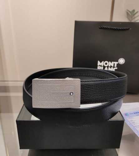 Special Montblanc Automatic Belt, 34Mm Width, Premium Steel Buckle, Double-Sided