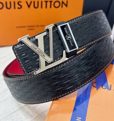 Belt: Louis Vuitton Top Replica - Belt: 100% imported top-grain cowhide, genuine