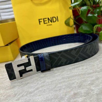 Fendi Same style as Fendi counters Width 4.0cm Double loop reversible belt Ff pr