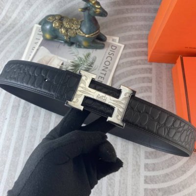Herm S Special Leather Belt Series, Original Factory-Made Stainless Steel Buckle
