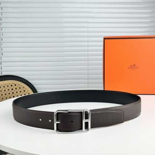 Special Hermes Pin Buckle Togo Men's Belt, Hermes 3.5 Double-Layer Denim Accesso