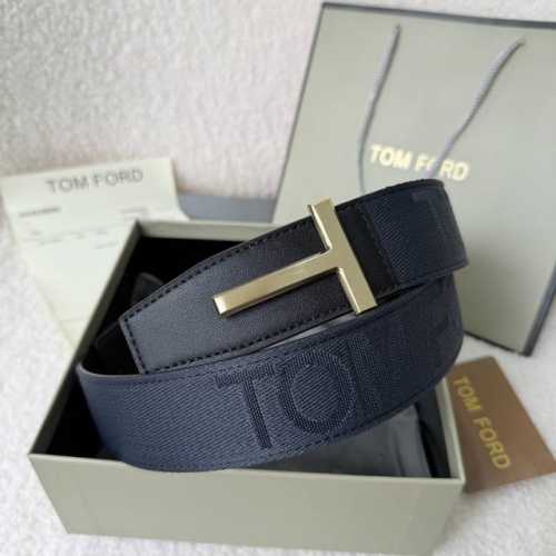 Tom Ford. New high-end double-sided calfskin belt, simple business men's belt, 4