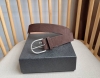 Prada's latest collection. This soft suede leather belt features a simple, refin