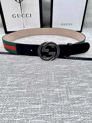 Width 3.8Cm Gucci Classic Canvas Webbing Belt With Frosted Bottom, Top Layer Wil