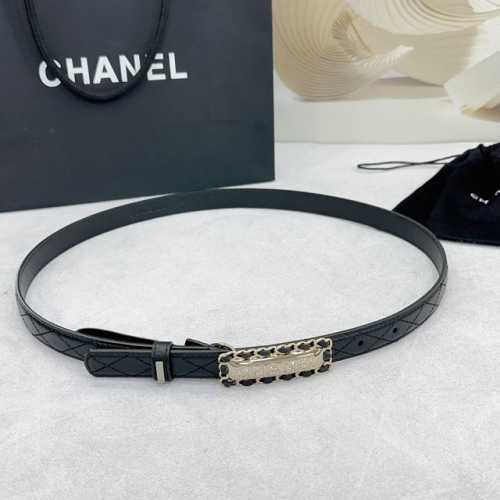 2.0 Cm Chanel Lambskin Belt, Double-Sided Top-Grain Leather, Length: 75, 80, 85,