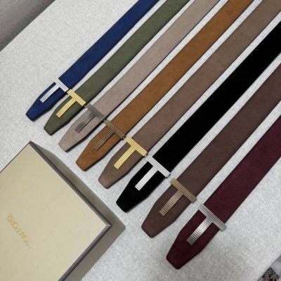 Tom Ford's latest trendy double-sided top-grain cowhide leather model, 3.8mm wi