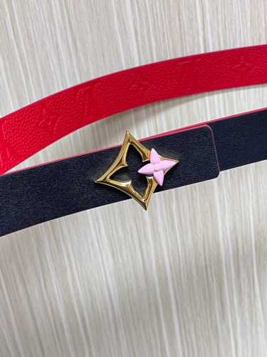 3.0 wide women's wireless belt, new style of the season, one side has bright red